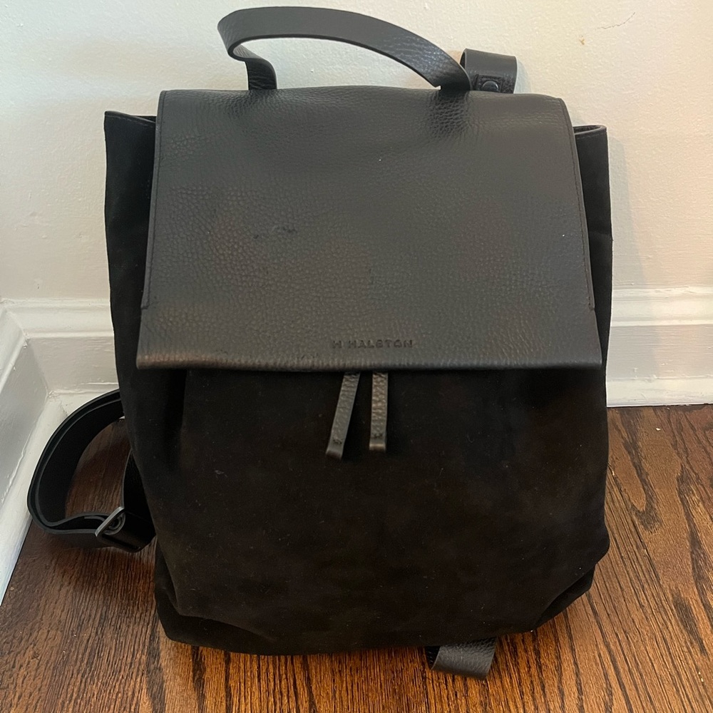 H by Halston Suede and Leather Backpack